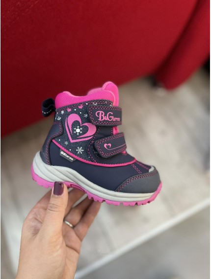 ДИТЯЧІ ЗИМОВІ ТЕРМО ЧОБОТИ B&G PINK HEART
