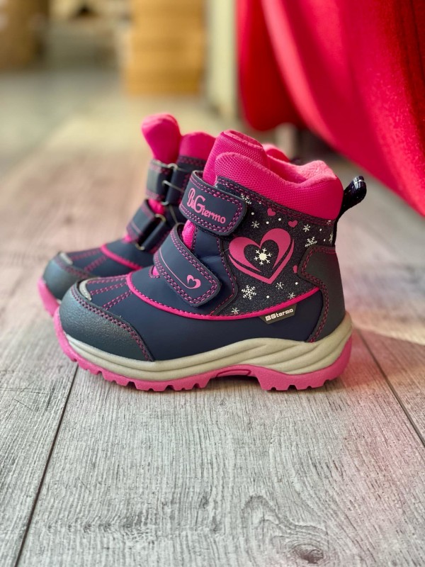 ДИТЯЧІ ЗИМОВІ ТЕРМО ЧОБОТИ B&G PINK HEART