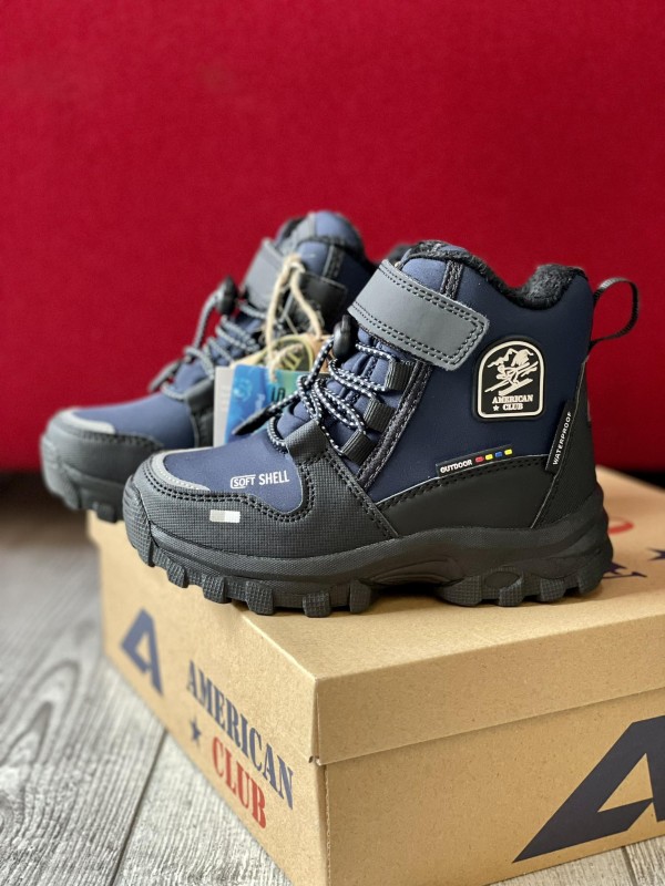 ДИТЯЧІ ЗИМОВІ ТЕРМО ЧОБОТИ AMERICAN SOFTSHELL & TRIPLETEX NAVY OWY
